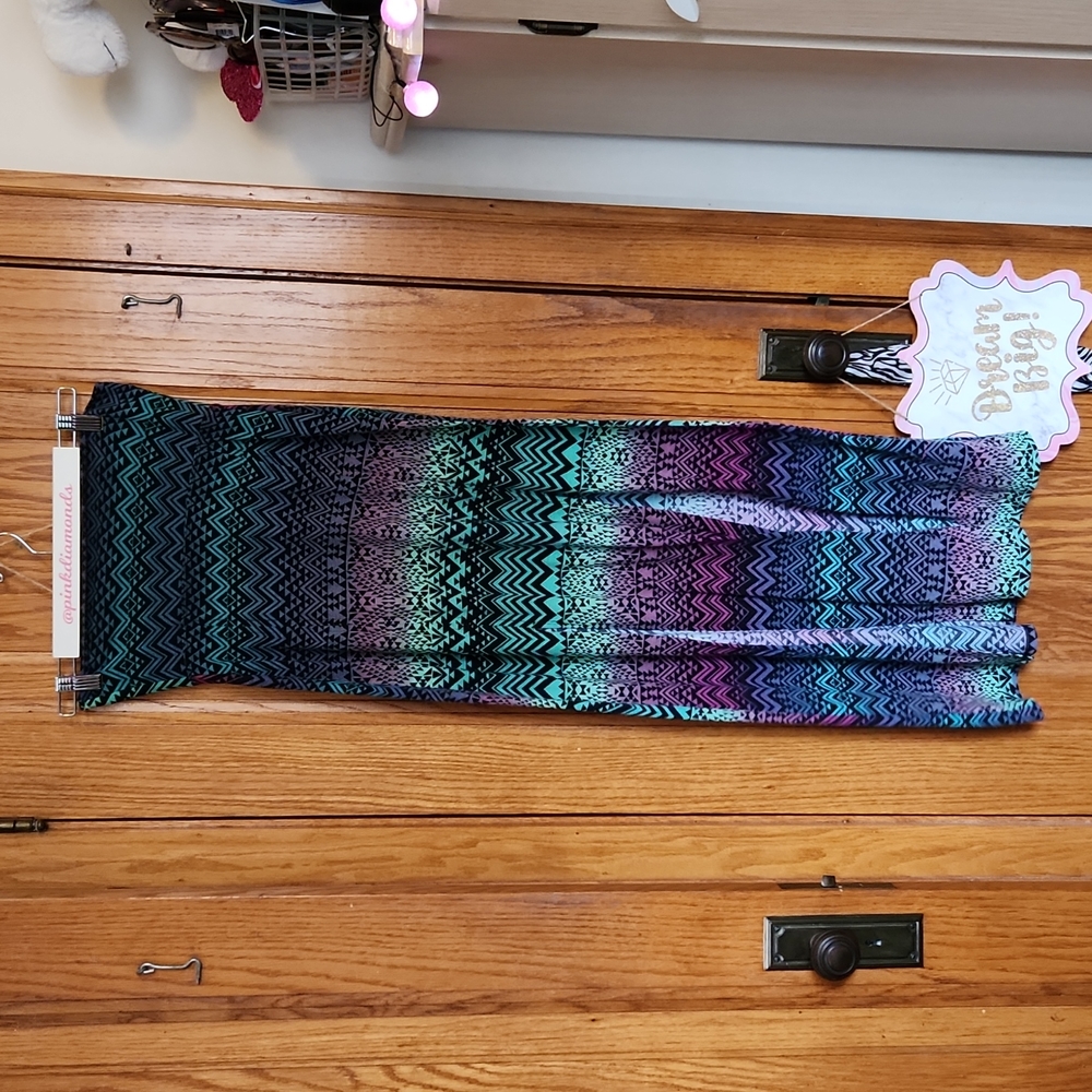 💚Tribial print long dress